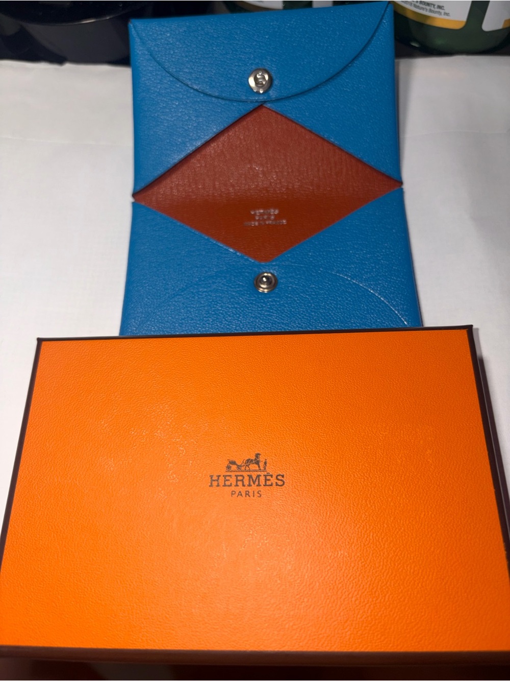 Hermes Bicolor Leather Calvi Card Holder - Picture 7 of 7